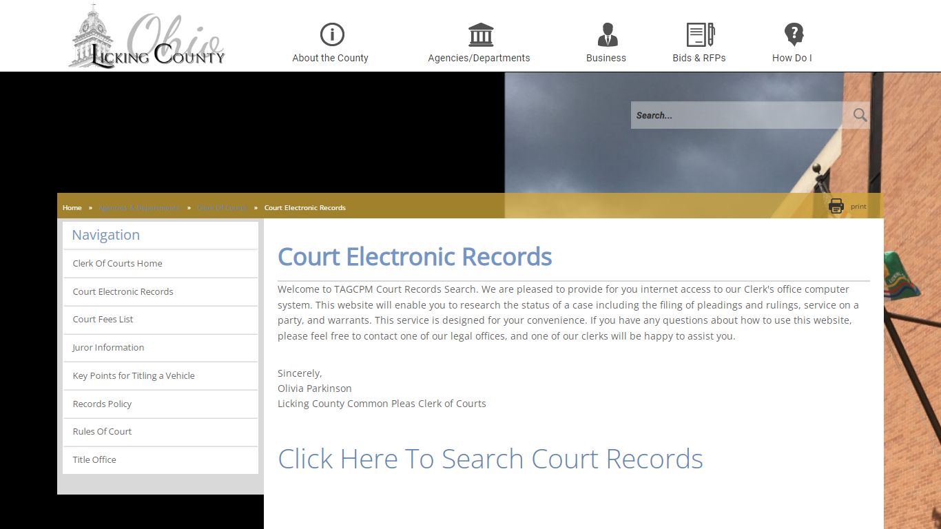 Licking County - Court Electronic Records